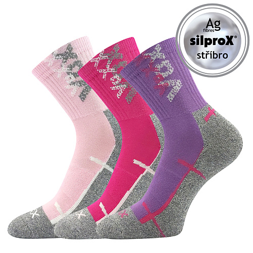 Levně Dívčí ponožky VoXX - Wallík dívka, růžová, fialová Barva: Mix barev