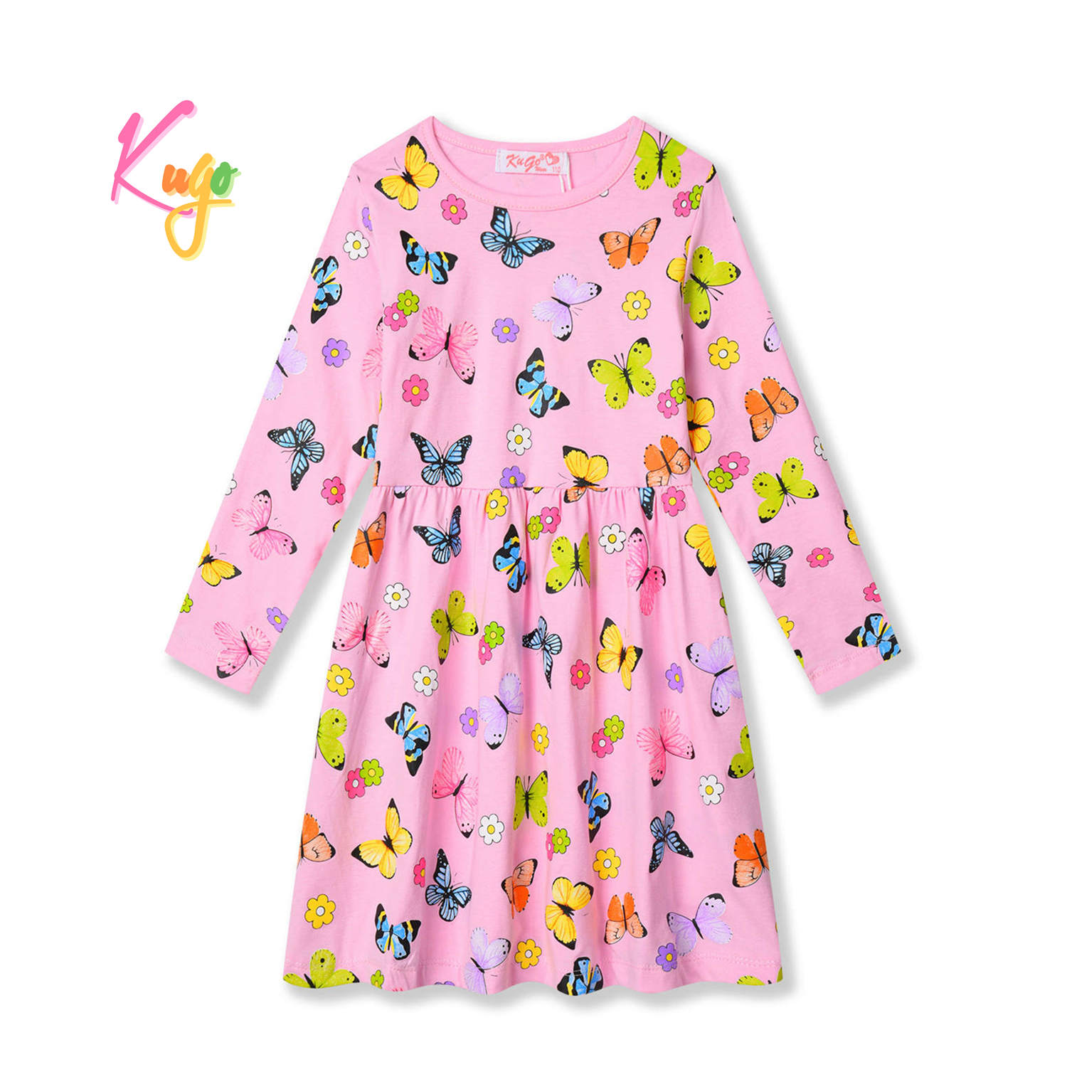 Dívčí šaty - KUGO HC9319, světle růžová Barva: Růžová, Velikost: 128