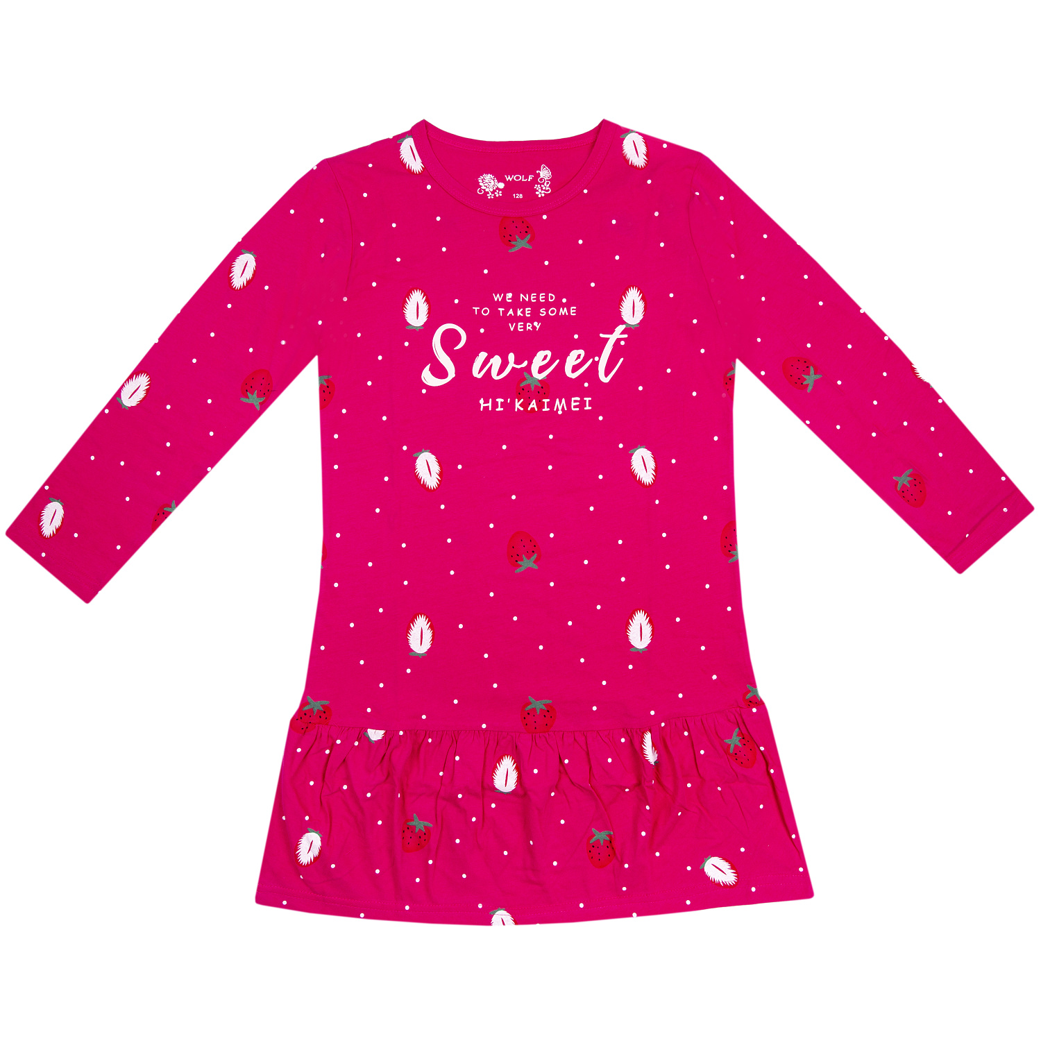 Levně Dívčí noční košile - Wolf S2381, sytě růžová Barva: Růžová