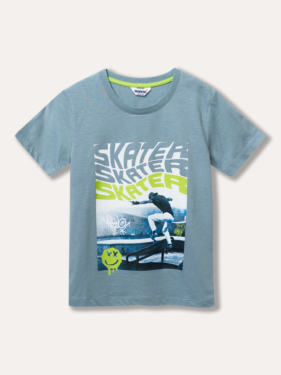 Chlapecké tričko - Winkiki WJB 31127,šedomodrá Barva: Šedá, Velikost: 164