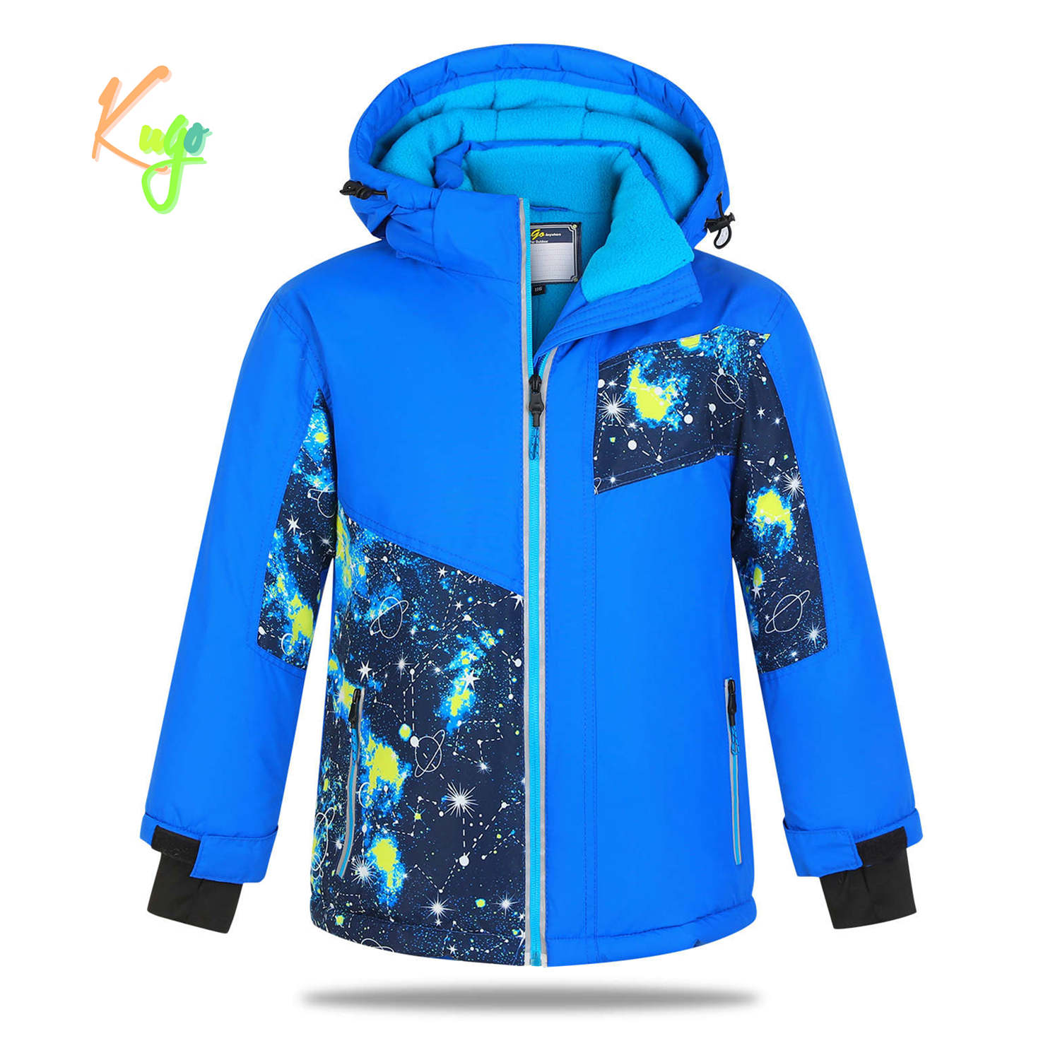 Chlapecká zimní bunda - KUGO PB3889, modrá / planety Barva: Modrá, Velikost: 110