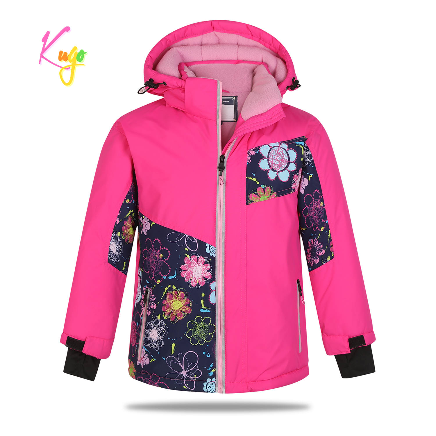 Dívčí zimní bunda - KUGO PB3889, růžová Barva: Růžová, Velikost: 104