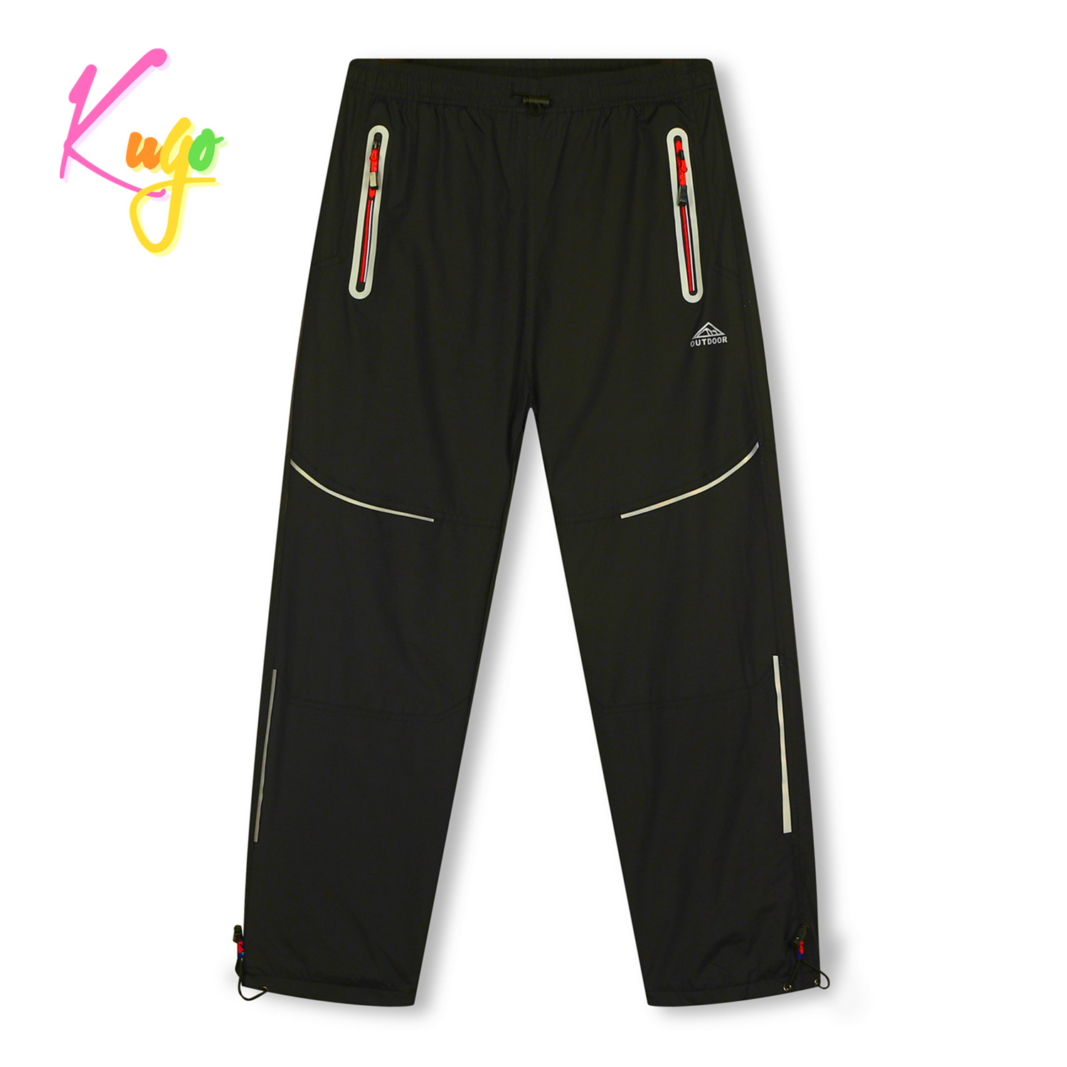 Dívčí šusťákové kalhoty, zateplené - KUGO DK7137, černá / růžová Barva: Černá, Velikost: 140