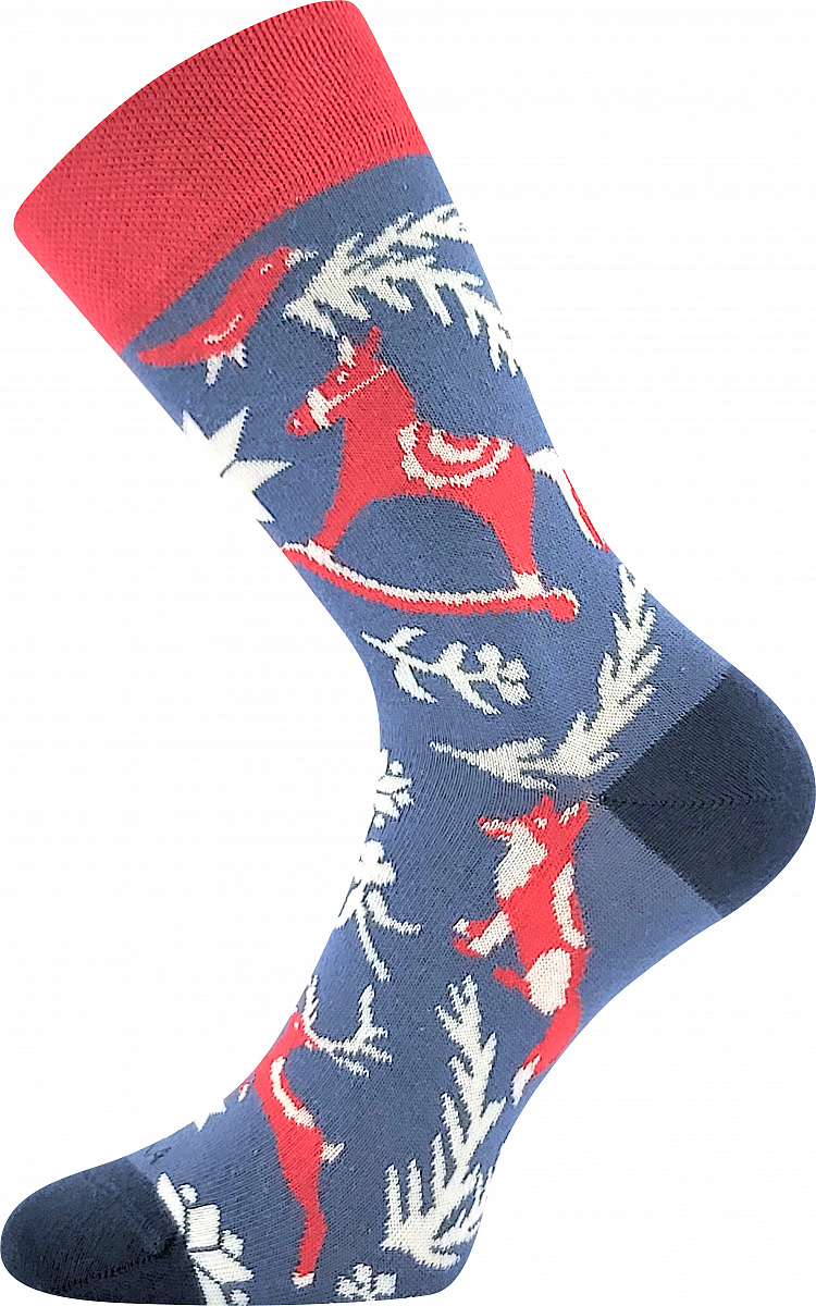 Dětské ponožky Lonka - Damerryk, koníci a lišky, modrá Barva: Modrá, Velikost: 30-34