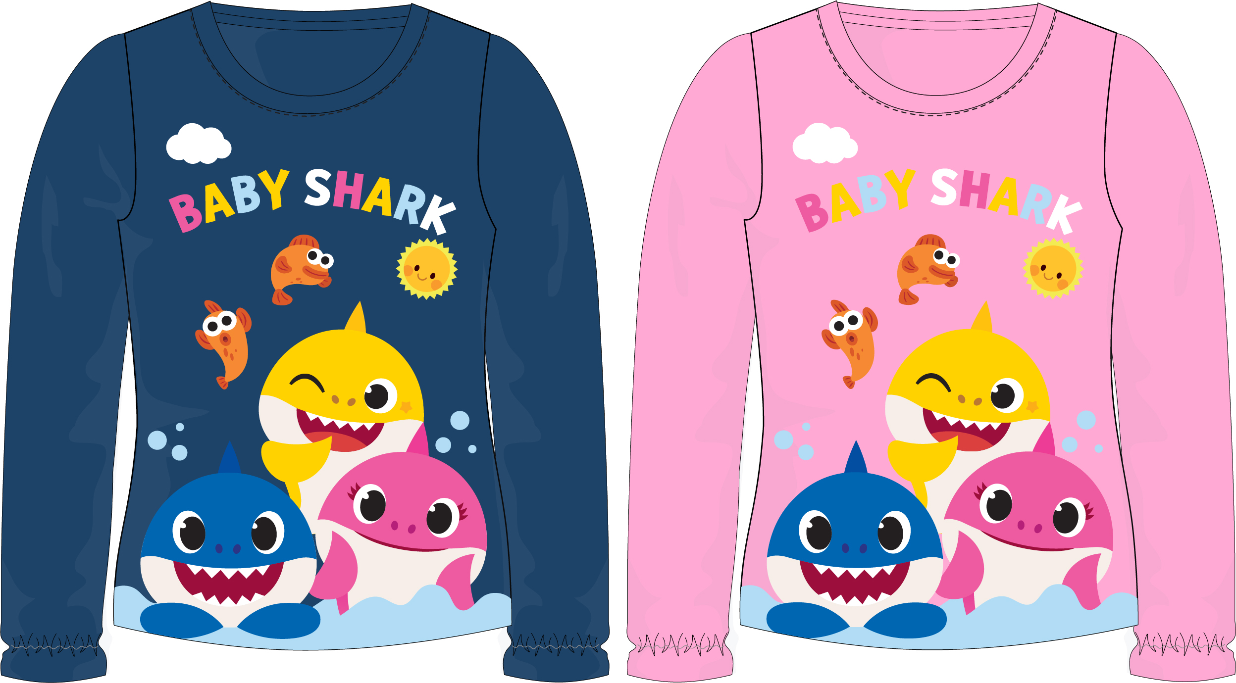 Levně Dívčí tričko - Baby Shark 5202002, tmavě modrá Barva: Modrá tmavě
