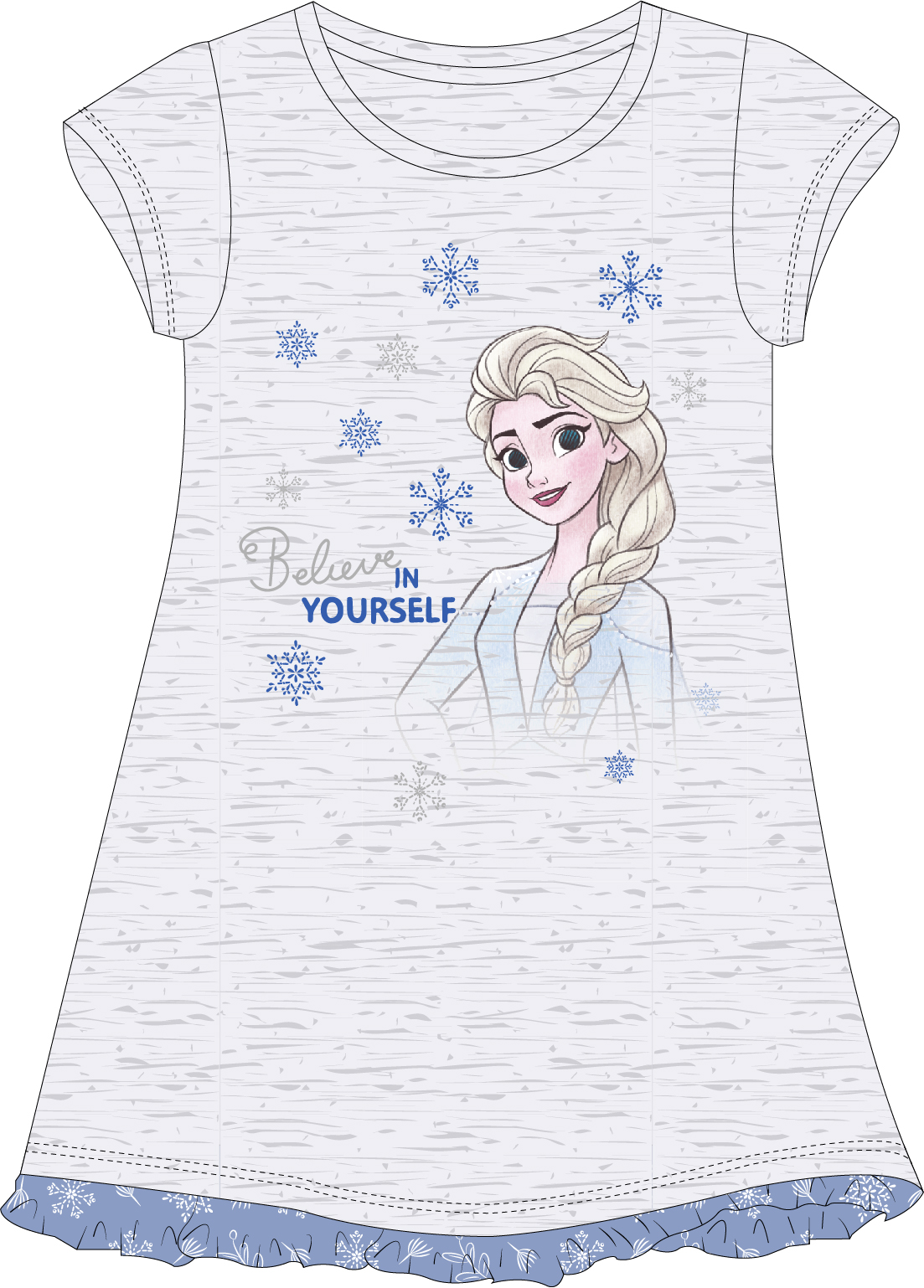 Frozen - licence Dívčí noční košile - Frozen 5204A336, světle šedý melír Barva: Šedá, Velikost: 110-116