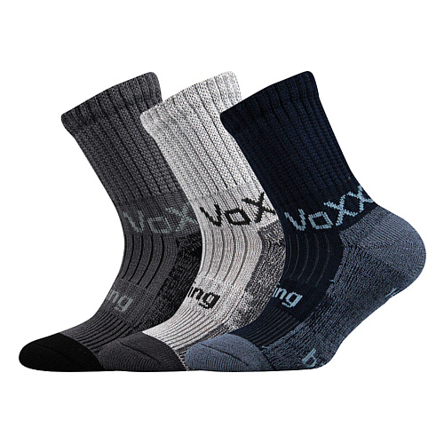 Levně Chlapecké ponožky VoXX - Bomberik kluk, šedá, modrá Barva: Mix barev