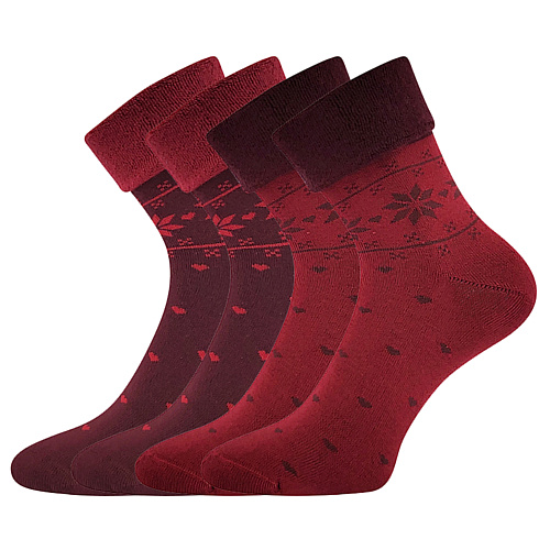 Dámské ponožky Lonka - Frotana, vínová/ tmavě červená Barva: Vínová, Velikost: 39-42