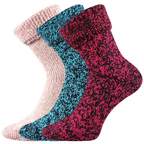 Dámské ponožky VoXX - Tery, růžová, tyrkys Barva: Mix barev, Velikost: 39-42