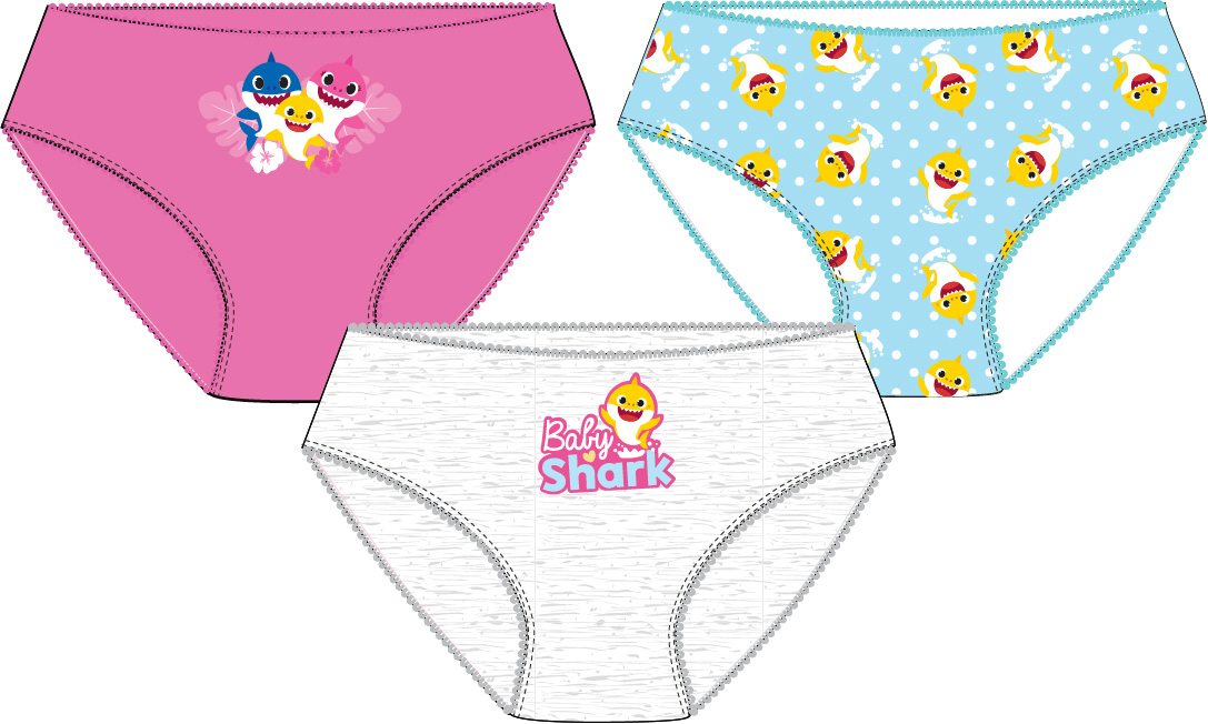 Dívčí kalhotky - Baby Shark 5233033, mix barev Barva: Mix barev, Velikost: 104-110