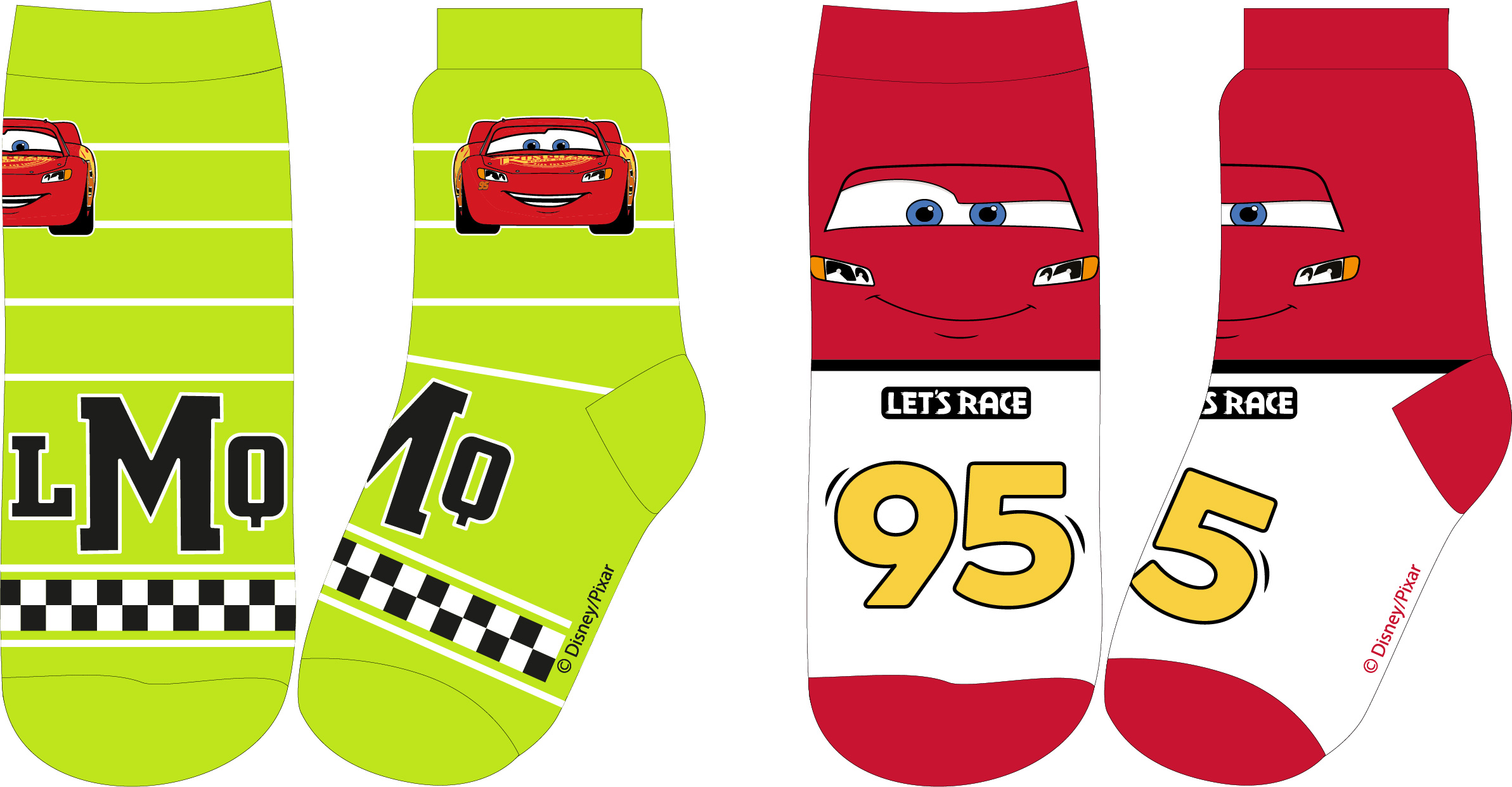 Levně Auta - Cars - licence Chlapecké ponožky - Auta 5234A345, červená / signální Barva: Mix barev