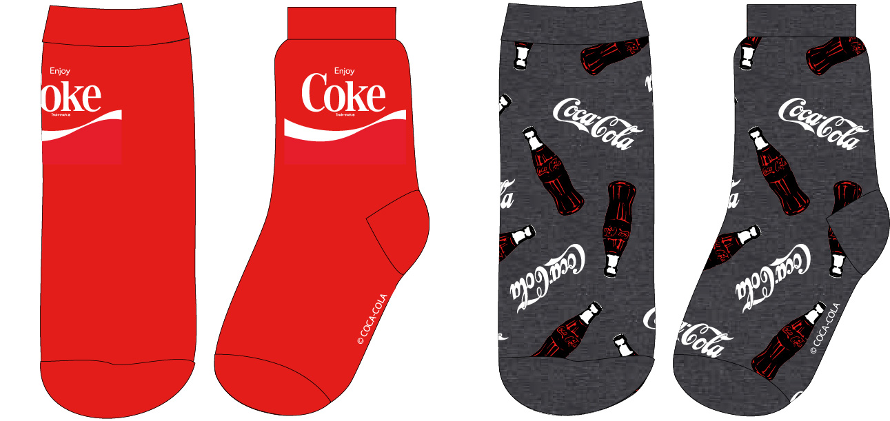 Coca-Cola - licence Chlapecké ponožky - Coca-Cola 52347812, červená / šedá Barva: Mix barev, Velikost: 35-38