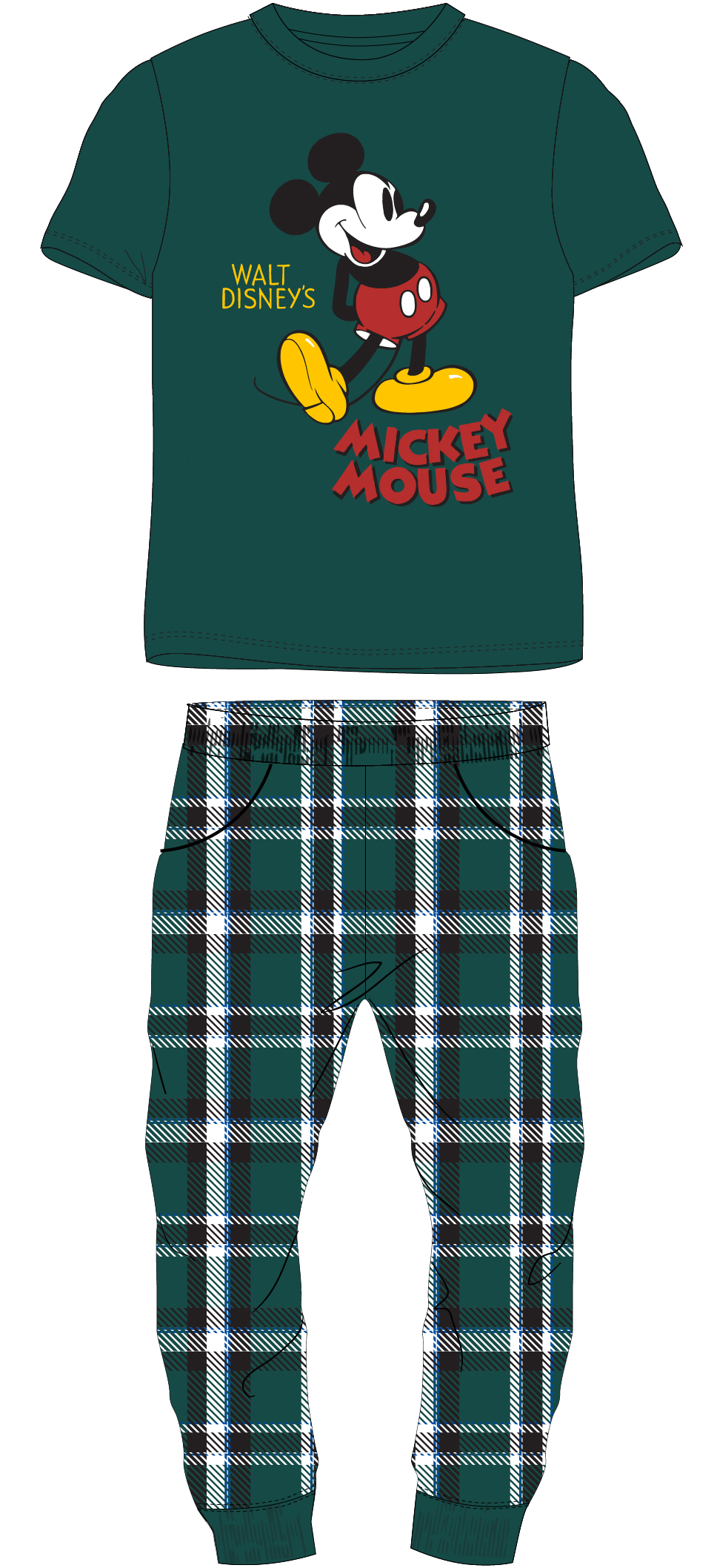 Levně Mickey Mouse - licence Pánské pyžamo - Mickey Mouse 53049826, zelená Barva: Zelená
