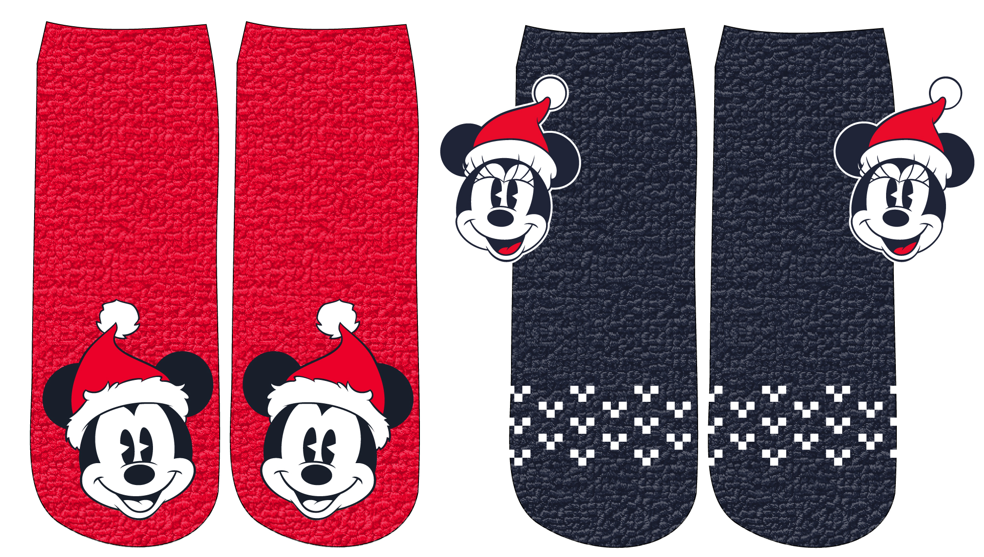 Minnie Mouse - licence Dámské žinylkové ponožky - Minnie Mouse 52349852, červená / tmavě modrá Barva: Mix barev, Velikost: 39-41