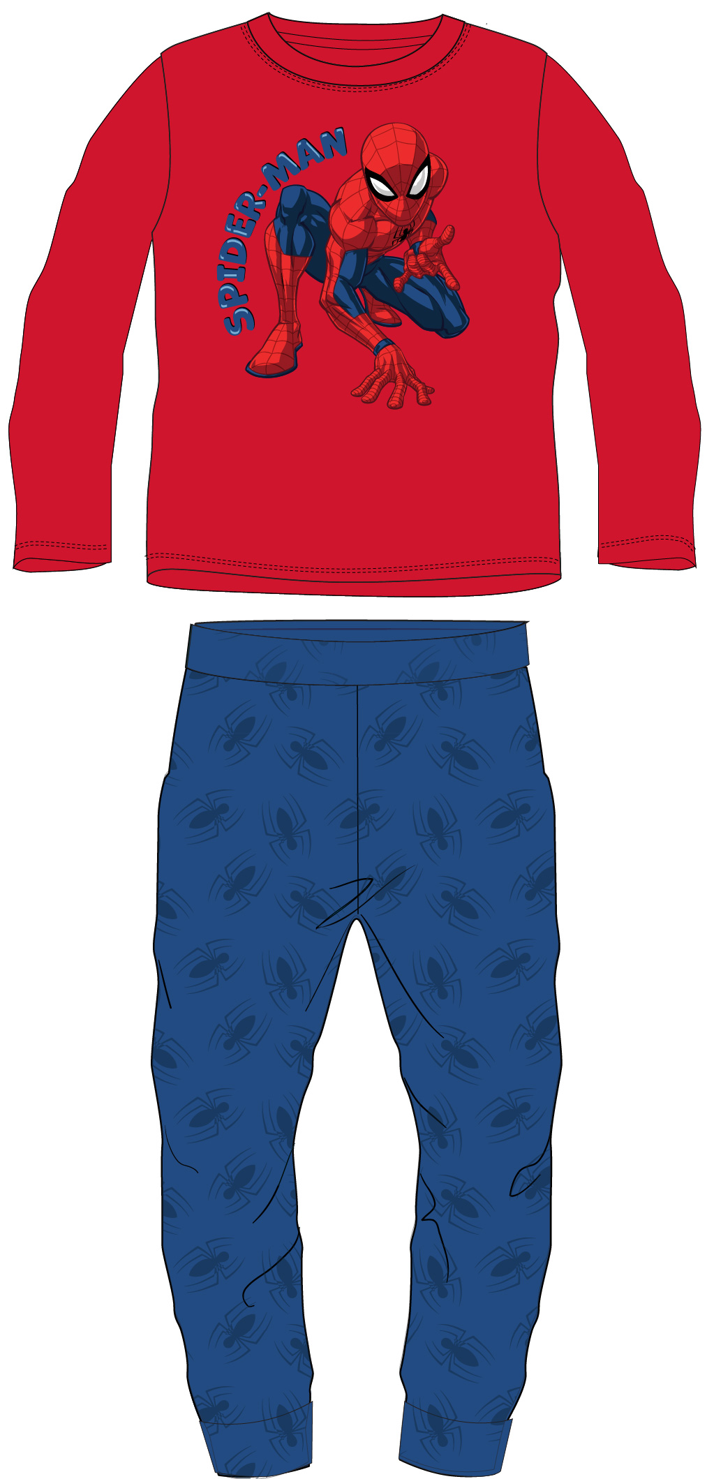 Spider Man - licence Chlapecké velurové pyžamo - Spider-Man 52041553, červená / modrá Barva: Červená, Velikost: 92-98