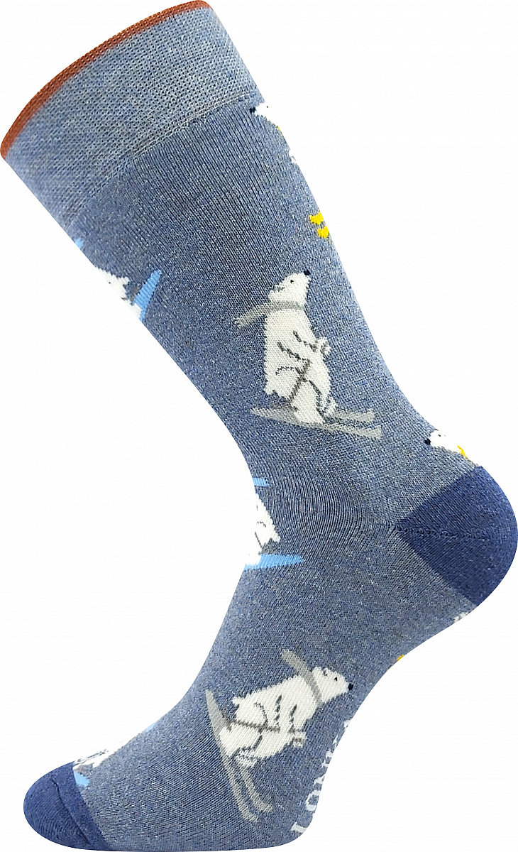 Froté ponožky Lonka - Frooloo, medvědi na lyžích Barva: Modrá, Velikost: 35-38