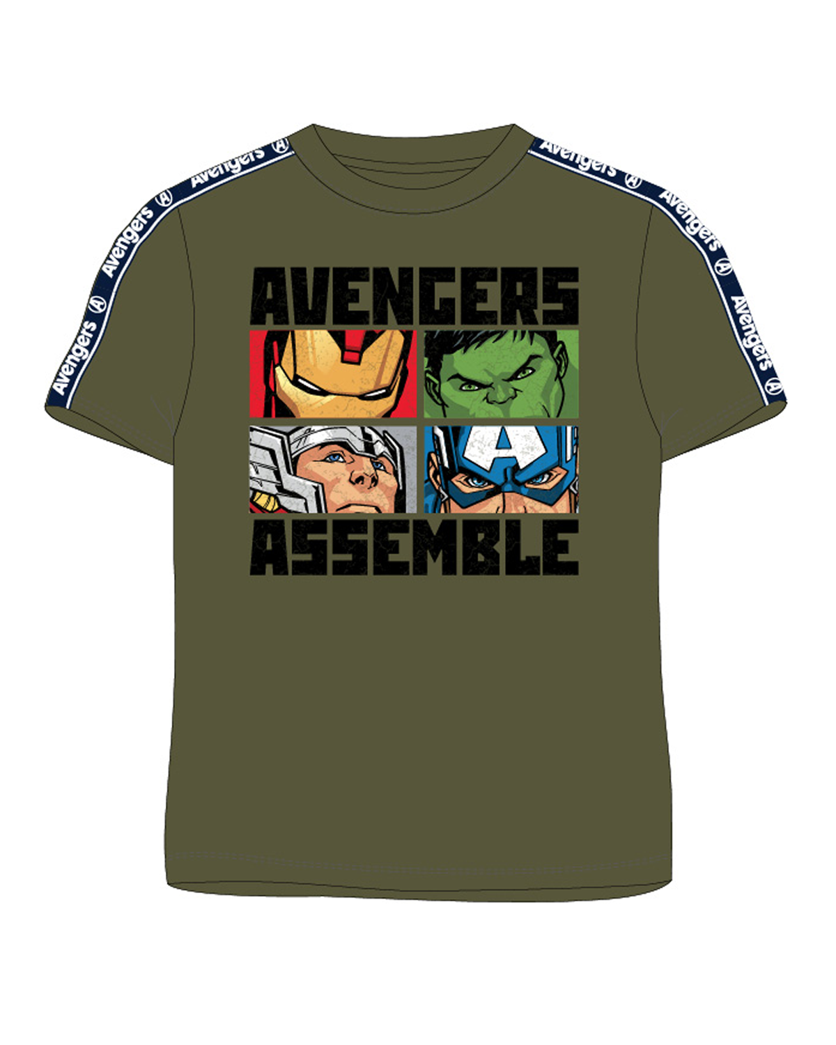Levně Avangers - licence Chlapecké tričko - Avengers 5202454, khaki Barva: Khaki