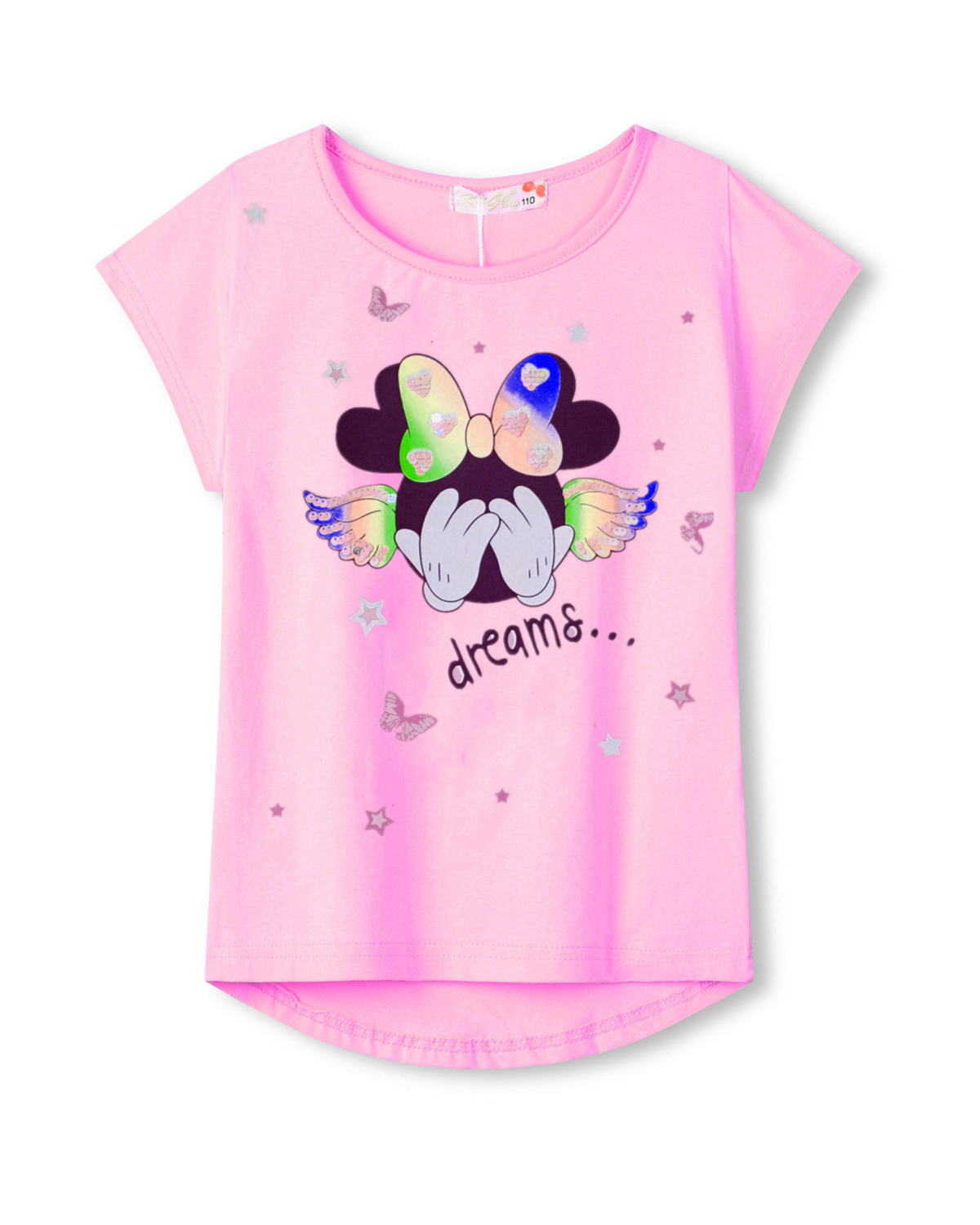 Levně Dívčí tričko - KUGO WT0885, světle růžová Barva: Růžová světlejší