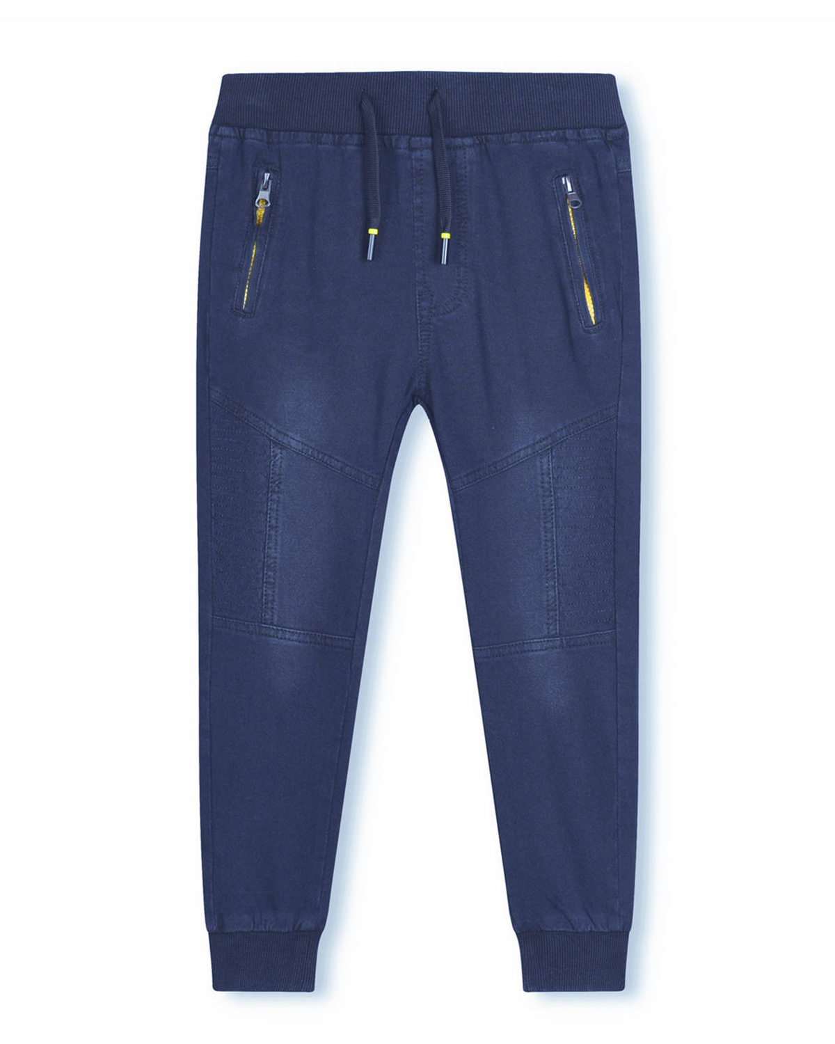 Chlapecké riflové kalhoty / tepláky - KUGO CK0906, modrá / signální zipy Barva: Modrá, Velikost: 128