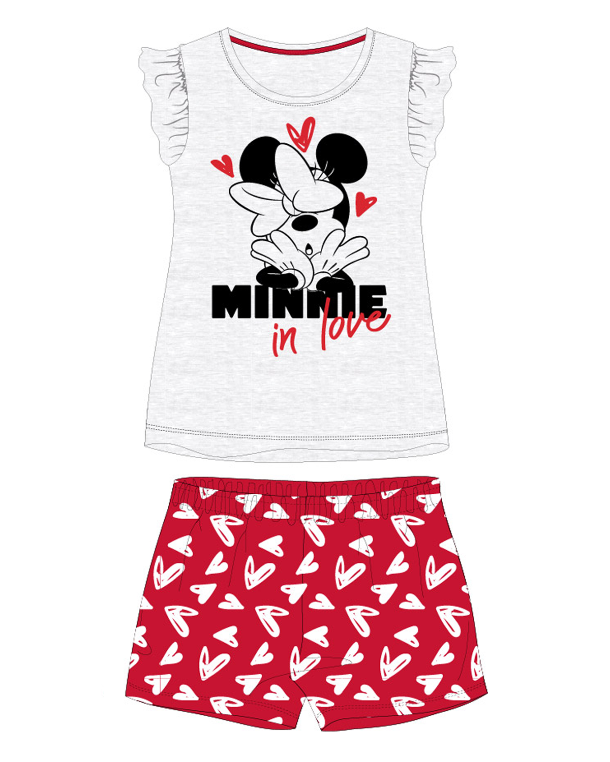 Minnie Mouse - licence Dívčí pyžamo - Minnie Mouse 52049378, šedá / červená Barva: Šedá, Velikost: 110