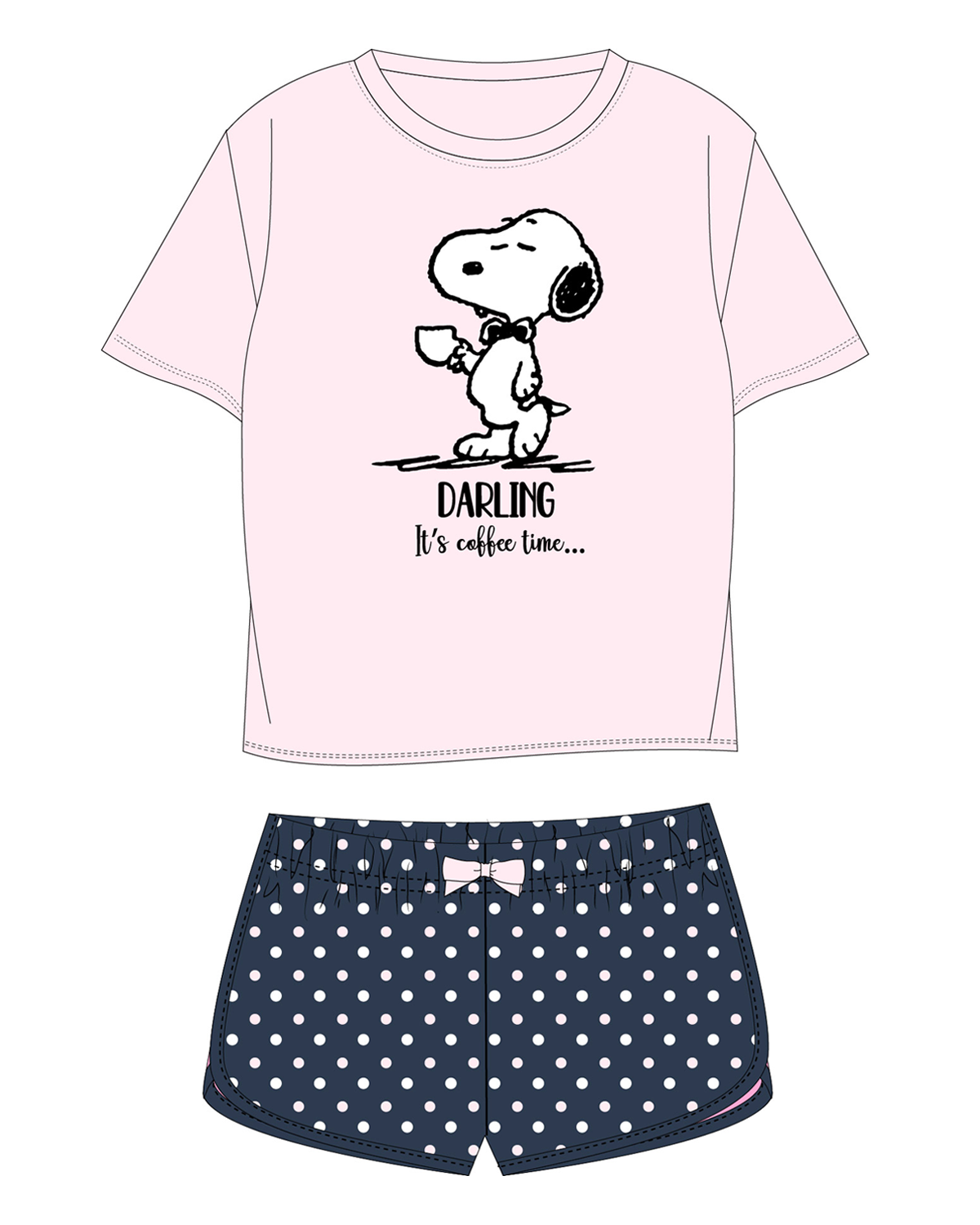 Snoopy - licence Dívčí pyžamo - Snoopy 5204570, lososová / tmavě modrá Barva: Lososová, Velikost: 140