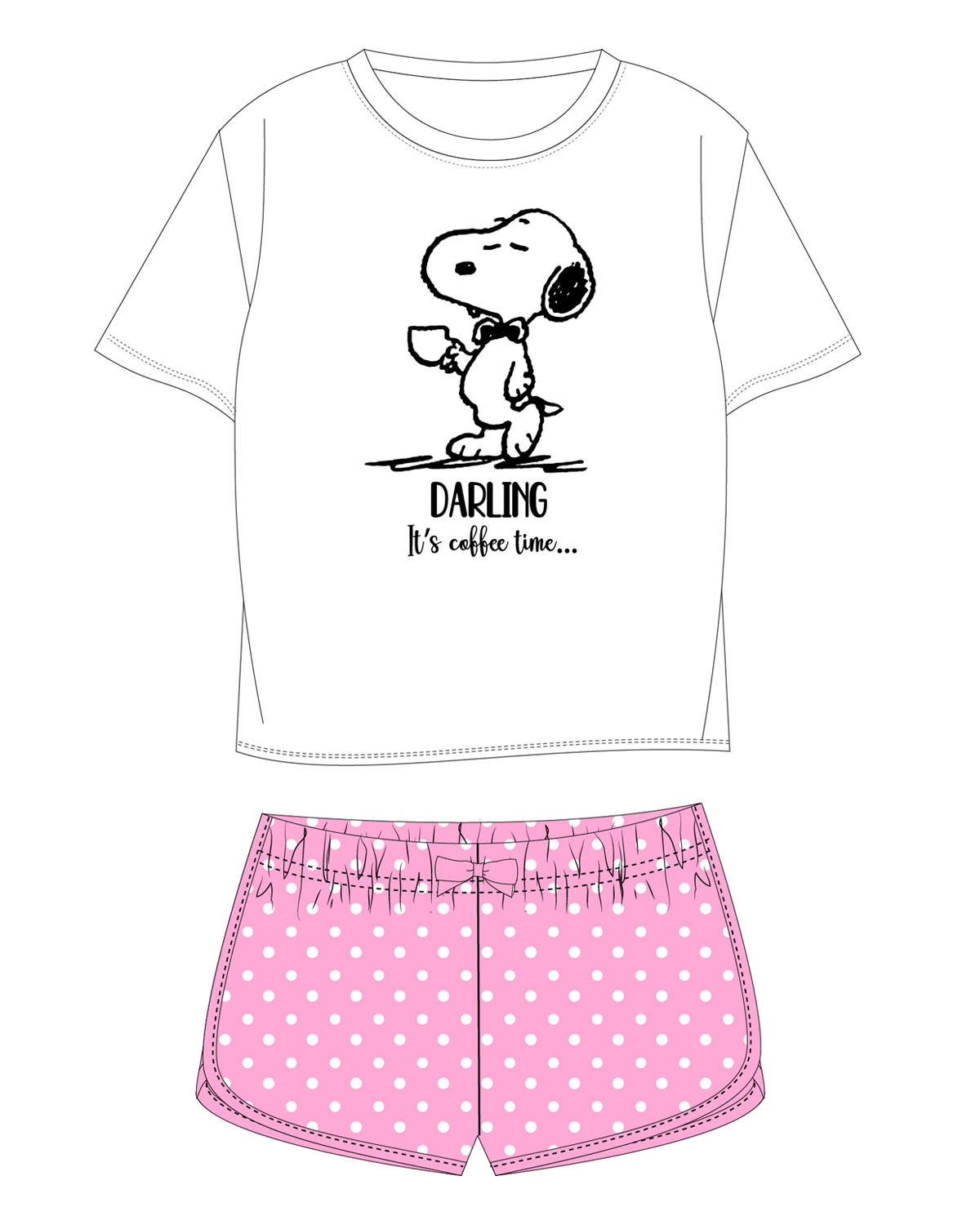 Snoopy - licence Dívčí pyžamo - Snoopy 5204570, bílá / růžová Barva: Bílá, Velikost: 158