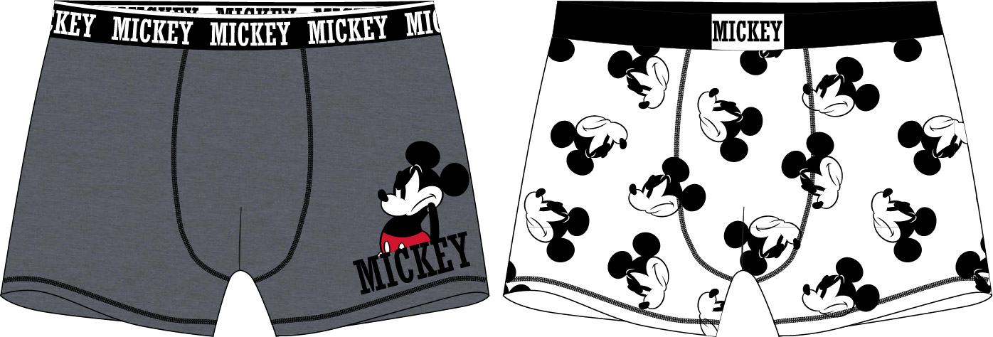 Levně Mickey Mouse - licence Chlapecké boxerky - Mickey Mouse 5233A370, antracit / bílá Barva: Mix barev