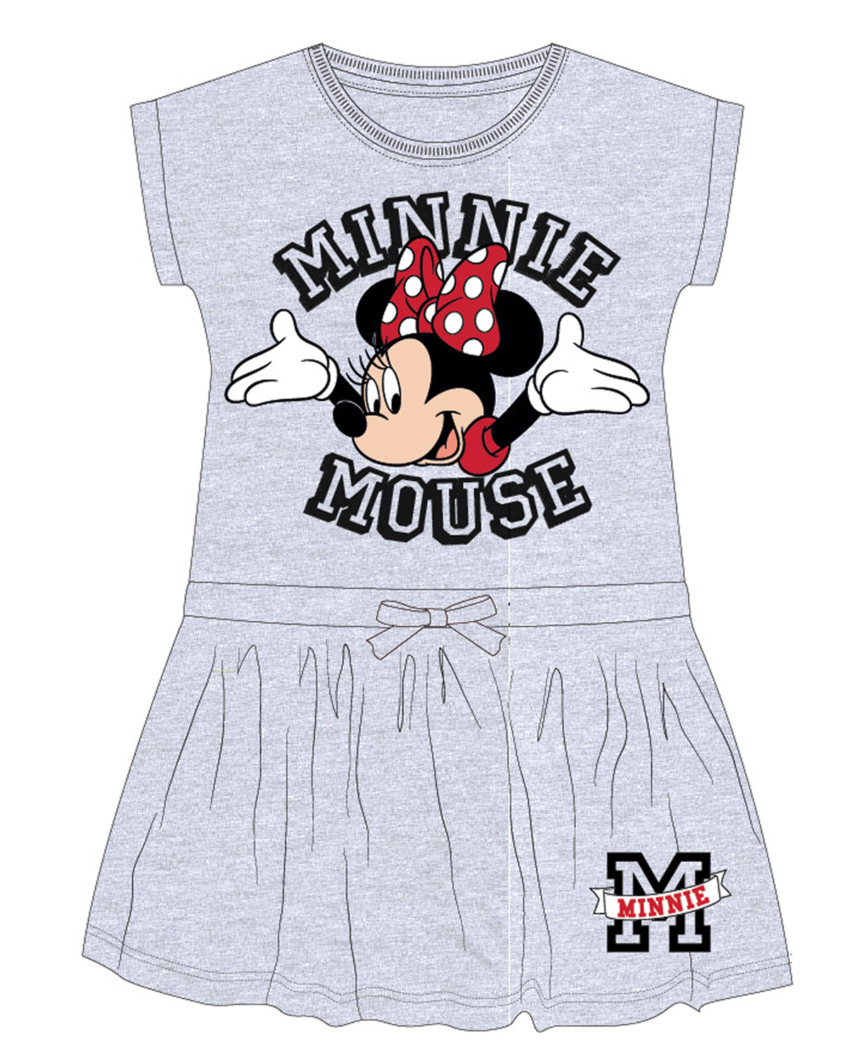 Minnie Mouse - licence Dívčí šaty - Minnie Mouse 52239575, šedý melír Barva: Šedá, Velikost: 134