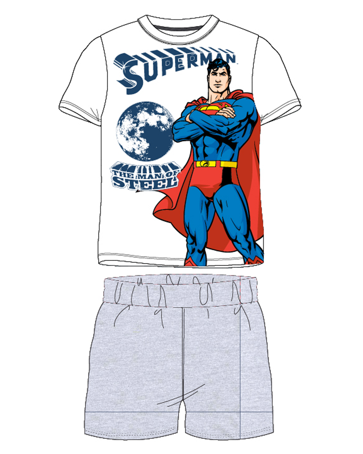 superman-licence Chlapecké pyžamo - Superman 5204302WOL, bílá / šedý melír Barva: Bílá, Velikost: 134