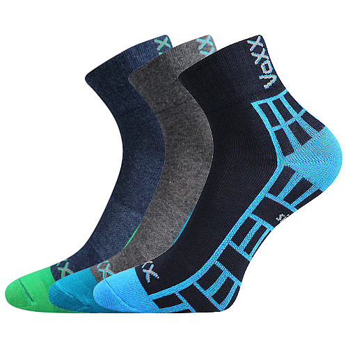 Levně Chlapecké ponožky VoXX - Maik kluk, modrá, tmavě šedá Barva: Mix barev