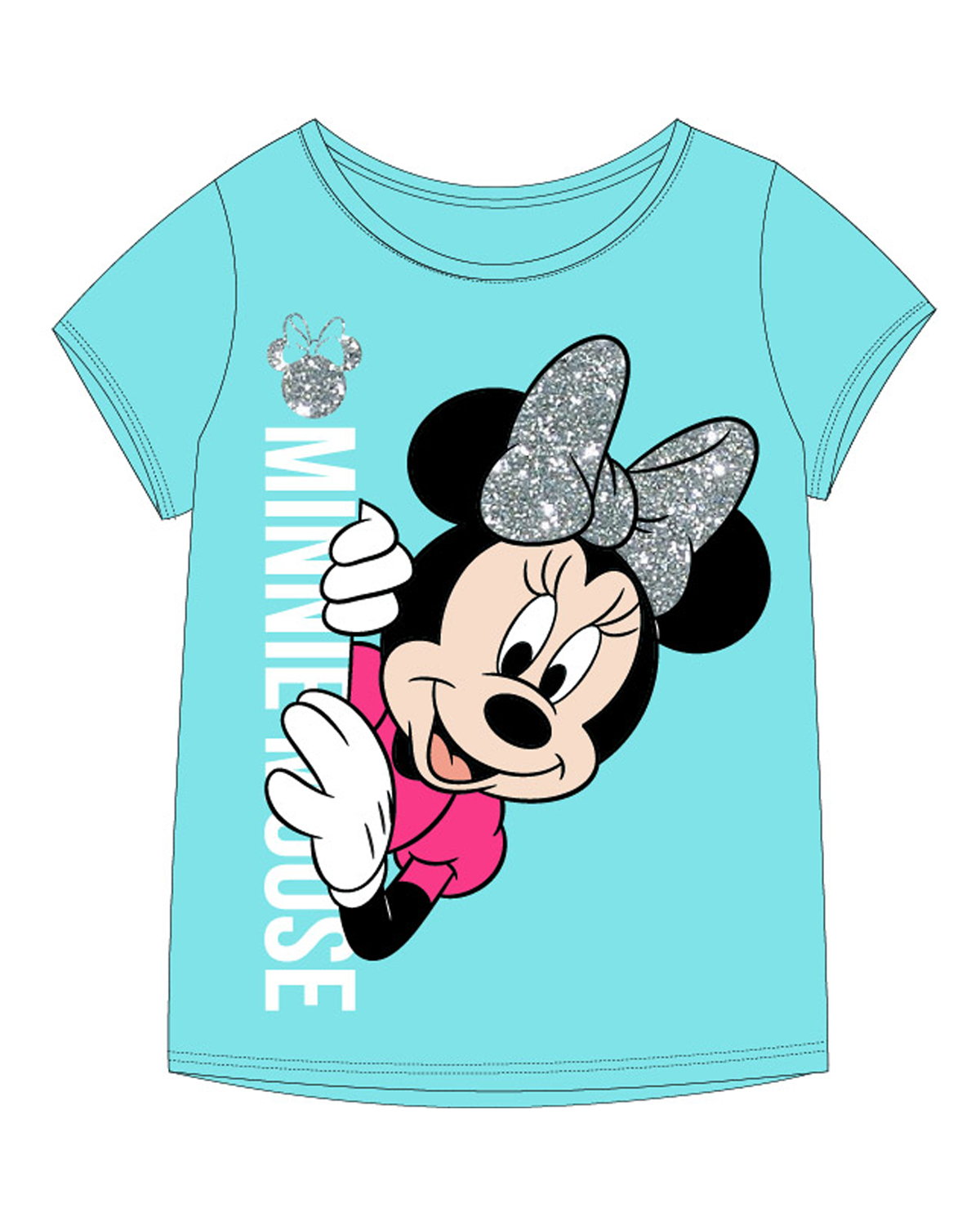 Minnie Mouse - licence Dívčí tričko - Minnie Mouse 52029490KOM, světle modrá Barva: Modrá světle, Velikost: 104