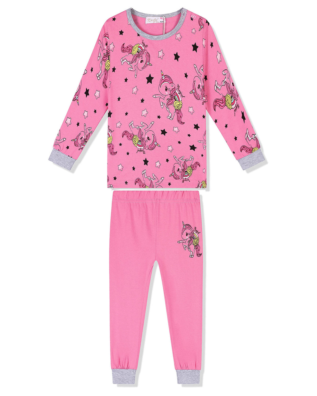 Dívčí pyžamo - KUGO MP1326, sytě růžová Barva: Růžová tmavší, Velikost: 86-92