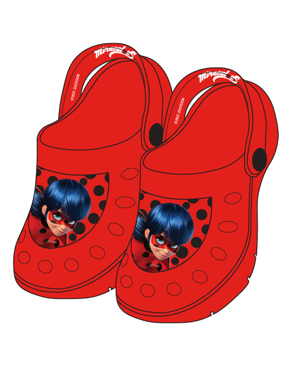 Dívčí sandály - Kouzelná Beruška Miraculous 5251250, červeno - oranžová Barva: Červená, Velikost: 28-29