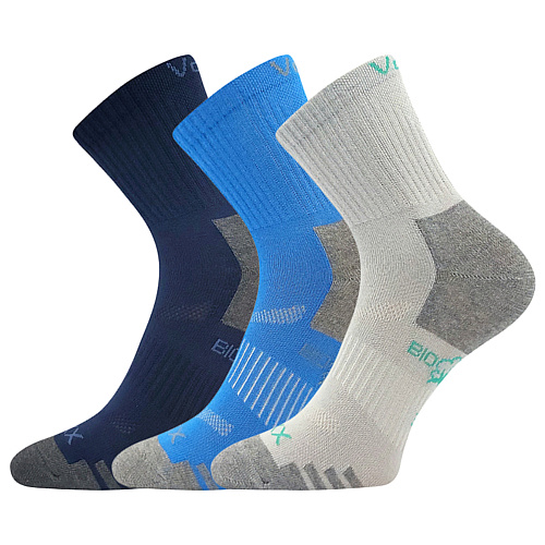 Levně Chlapecké ponožky VoXX - Boazik kluk, modrá, šedá Barva: Mix barev