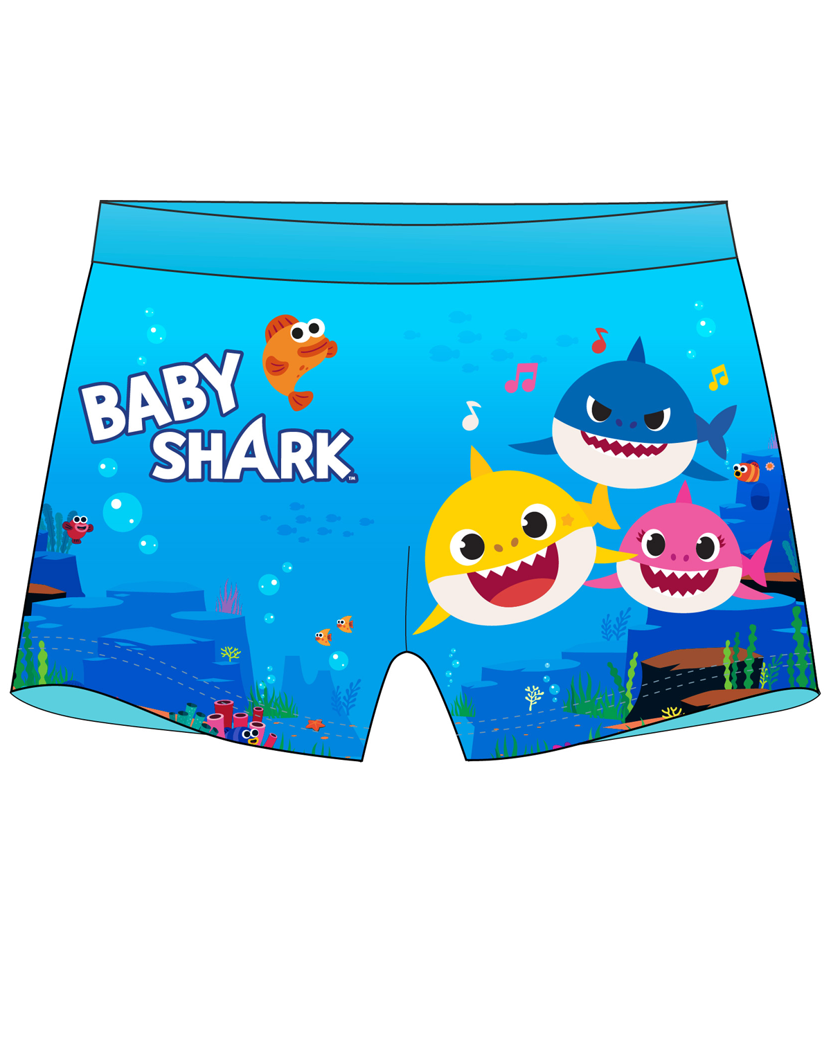 Levně Chlapecké koupací boxerky - Baby Shark 5244051, modrá Barva: Modrá