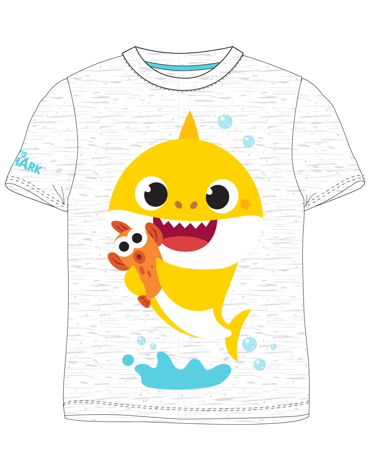 Chlapecké tričko - Baby Shark 5202023, světle šedý melír Barva: Šedá, Velikost: 98