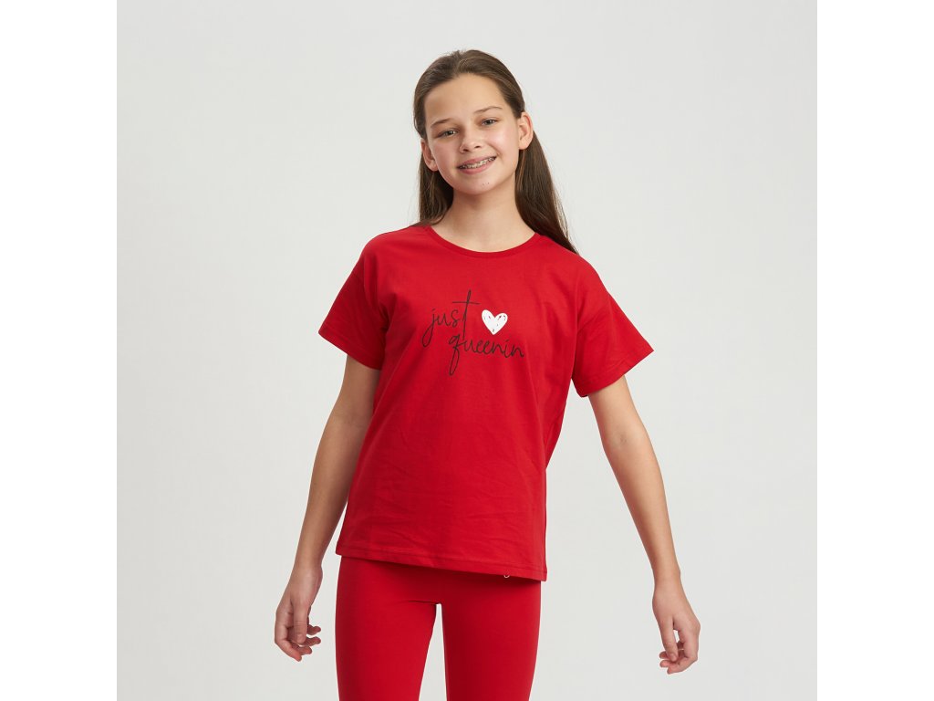 Dívčí tričko - Winkiki WJG 11019, červená Barva: Červená, Velikost: 134