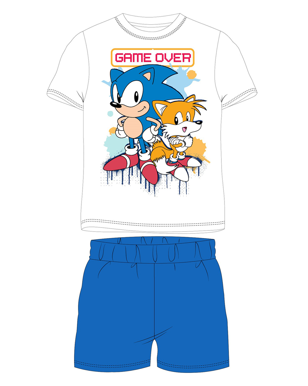 Ježek SONIC - licence Chlapecké pyžamo - Ježek Sonic 5204011, bílá / modrá Barva: Bílá, Velikost: 116