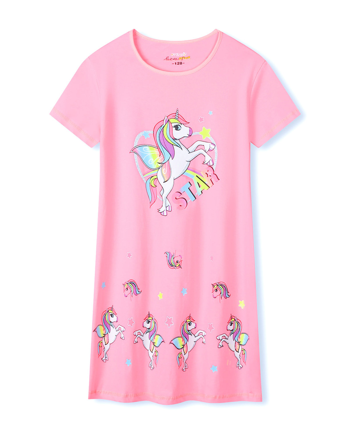 Dívčí noční košile - KUGO MN1766, světle růžová Barva: Růžová světlejší, Velikost: 128
