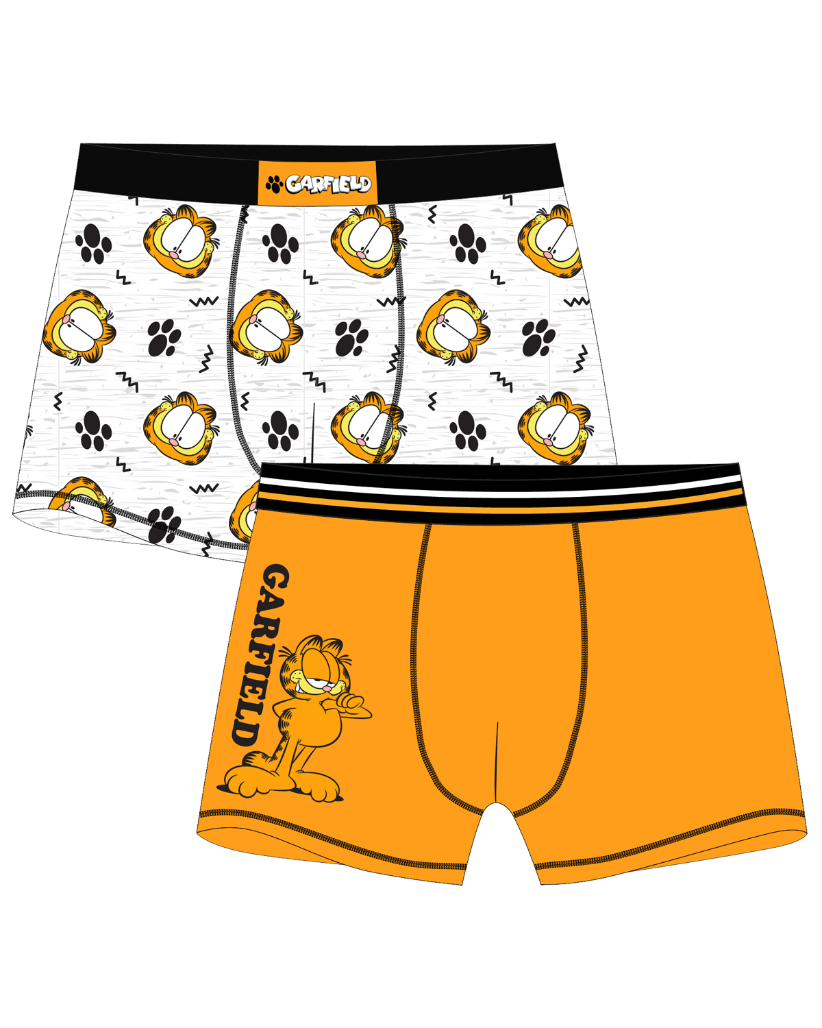 Pánské boxerky - Garfield 5333172, oranžová / šedý melír Barva: Mix barev, Velikost: S