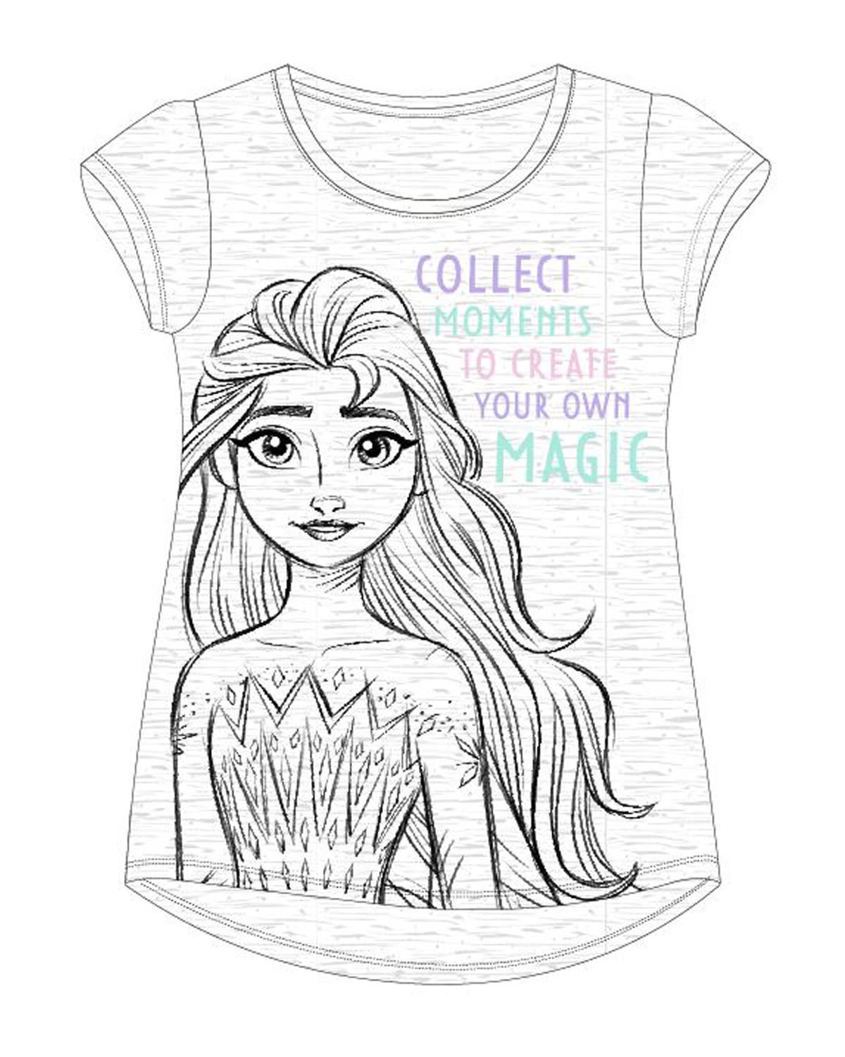Levně Frozen - licence Dívčí tričko - Frozen 52029453, šedý melír Barva: Šedá