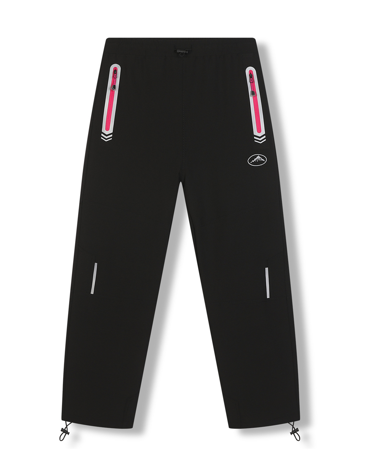 Dívčí softshellové kalhoty - KUGO HK7586, černá / růžové zipy Barva: Černá, Velikost: 152
