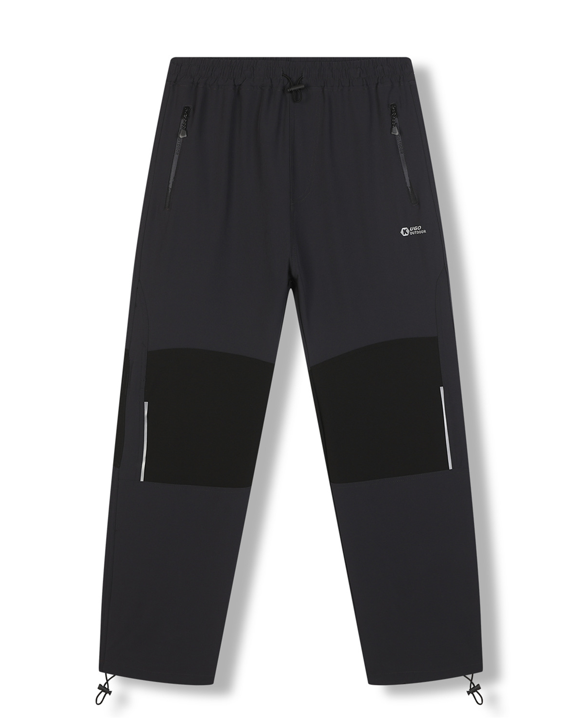 Pánské softshellové kalhoty - KUGO HK7587, tmavě šedá / černá kolena Barva: Šedá, Velikost: XL