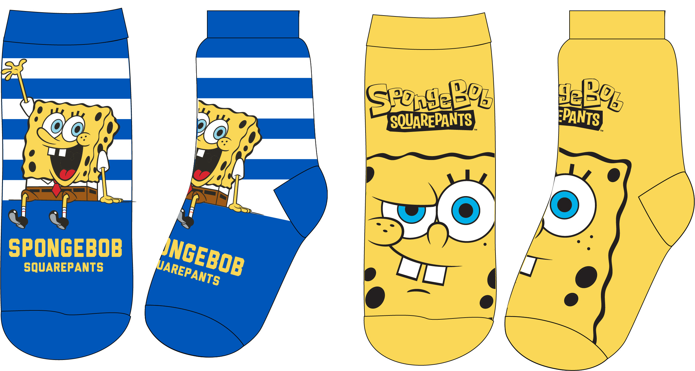 SpongeBob v kalhotách - licence Chlapecké ponožky - SpongeBob v kalhotách 5234206, modrá / žlutá Barva: Mix barev, Velikost: 23-26