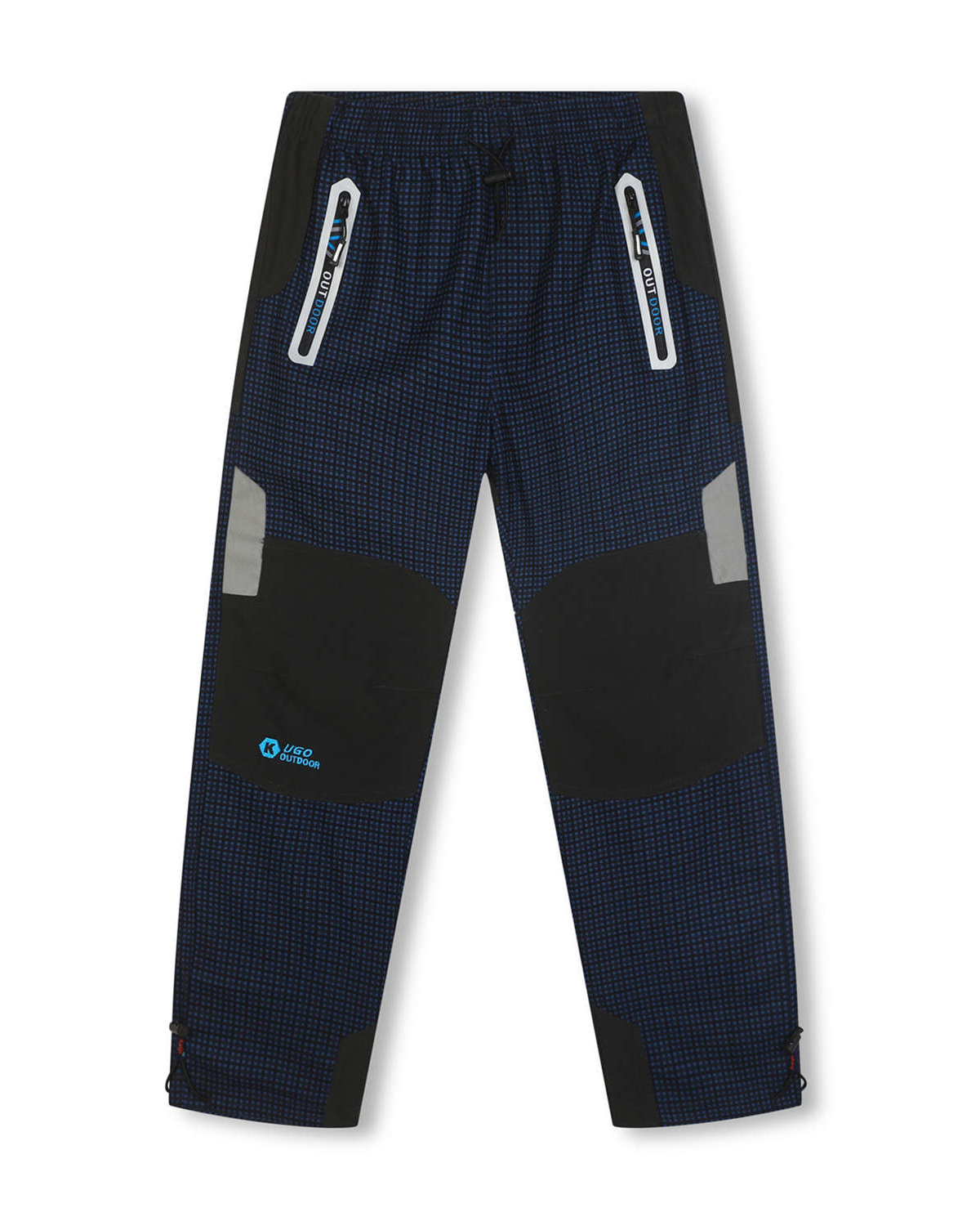 Chlapecké outdoorové kalhoty - KUGO G8556, tmavě modrá / tyrkysové kapsy Barva: Modrá tmavě, Velikost: 170