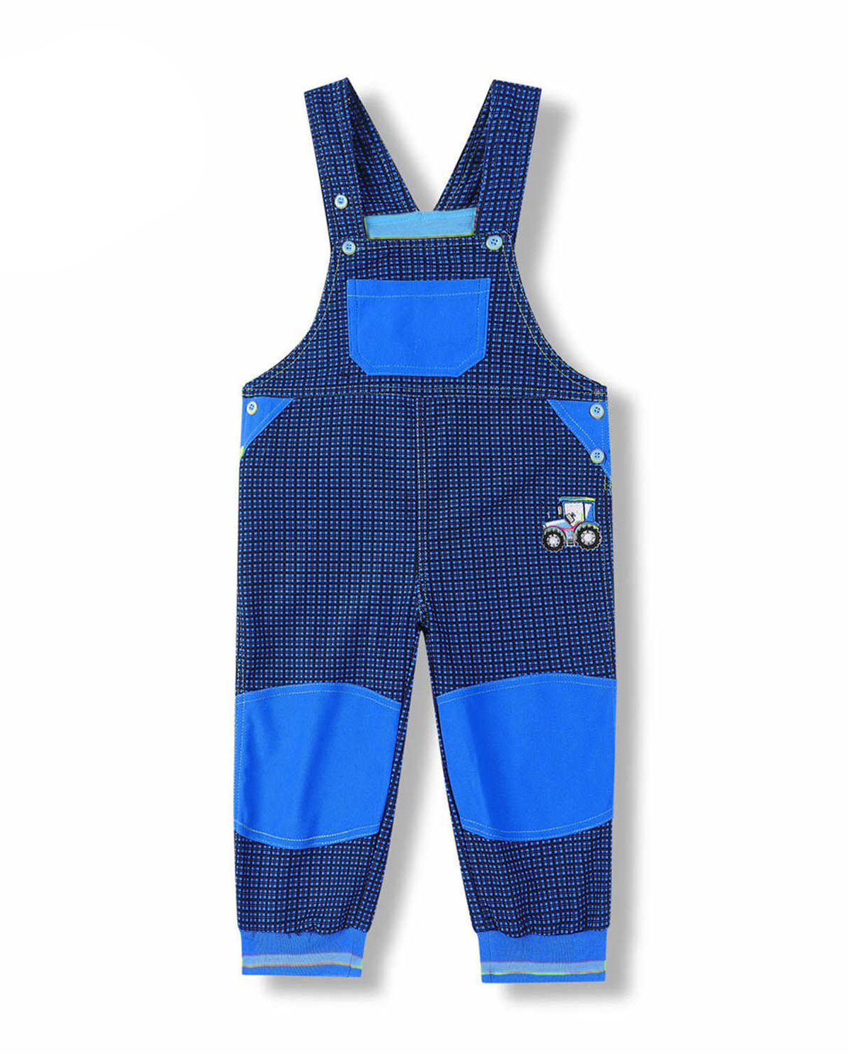 Levně Chapecké laclové outdoorové kalhoty - KUGO G8557, modrá / modré knoflíky Barva: Modrá