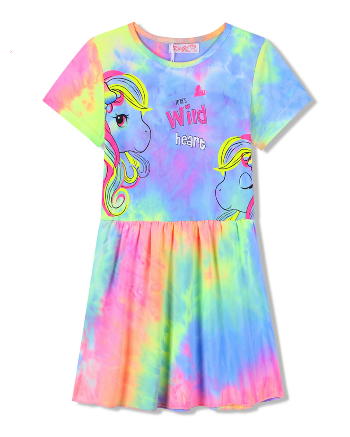 Dívčí šaty - KUGO CS1063, duhová světlejší Barva: Mix barev, Velikost: 110