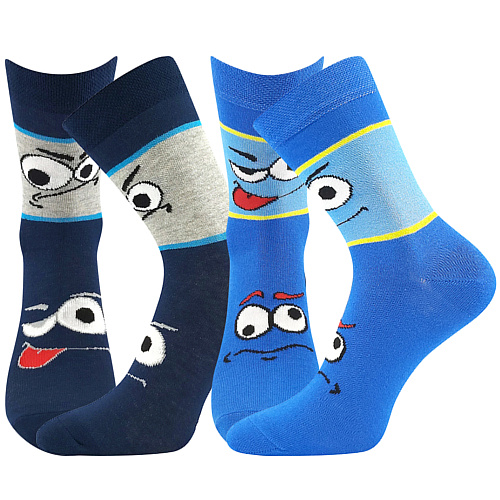 Levně Chlapecké ponožky Boma - Tlamik, tmavě modrá, modrá Barva: Modrá