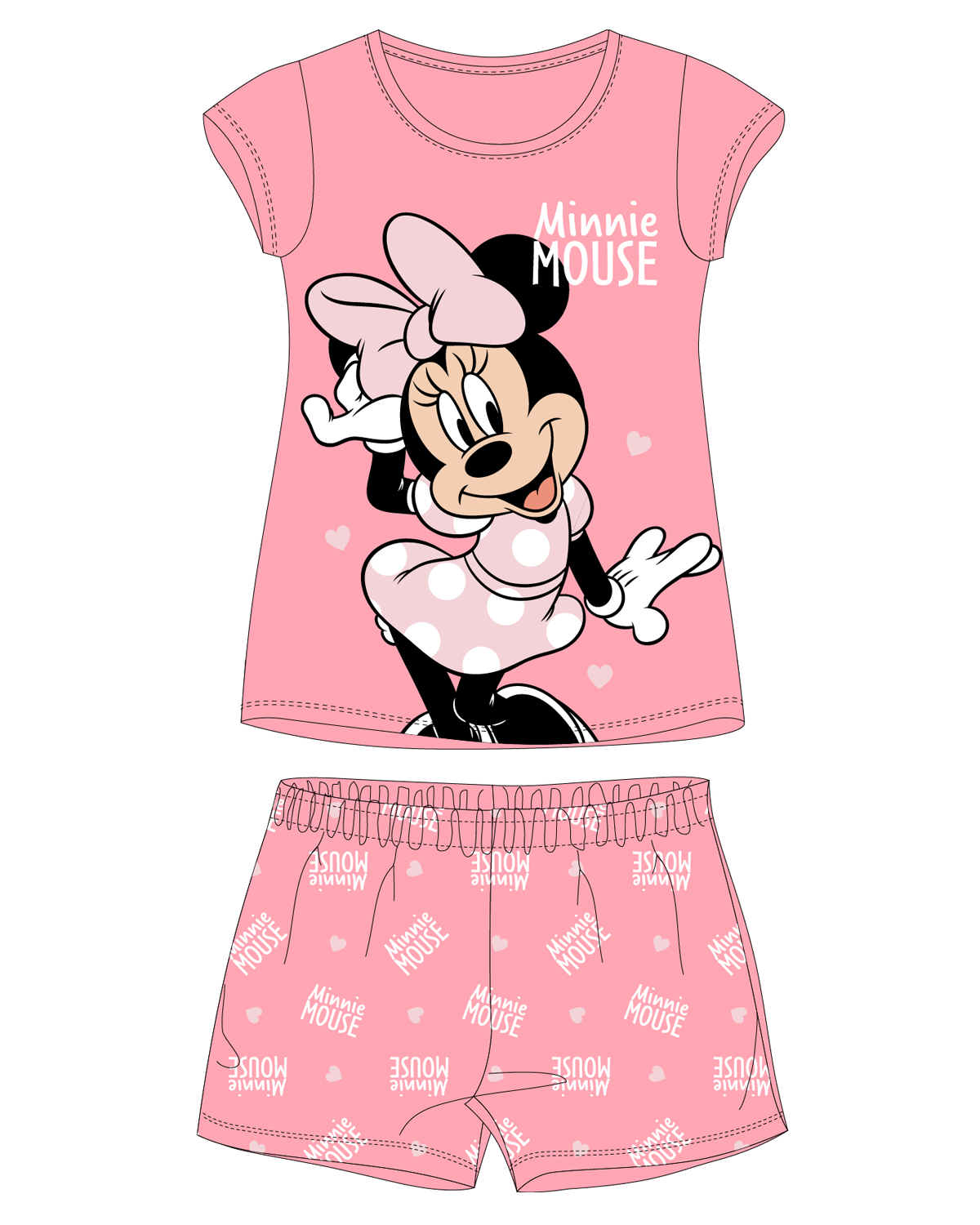 Minnie Mouse - licence Dívčí pyžamo - Minnie Mouse 5204B351W, růžová Barva: Růžová, Velikost: 104