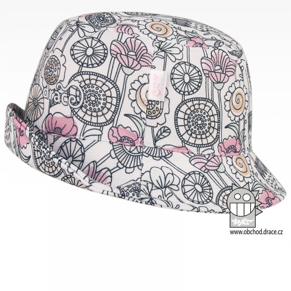 Levně Funkční letní klobouk Dráče - Florida 26, bílá, kytky Barva: Bílá